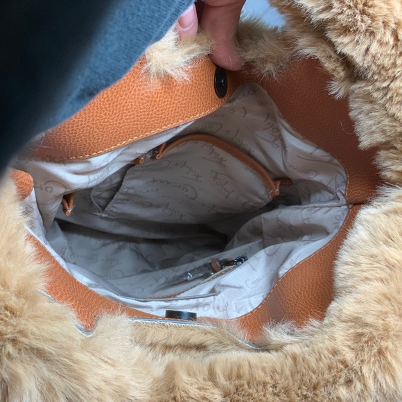 NWT - Foley + Corinna Faux Fur Tan Purse - Picture 6 of 8